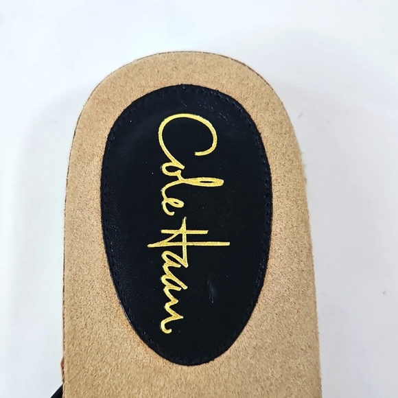 Cole Haan Nike Air Leather Black and Tan Sandals with Adjustable Straps Size 7 - Picture 2 of 6